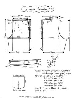 the technical drawing shows how to make an apron