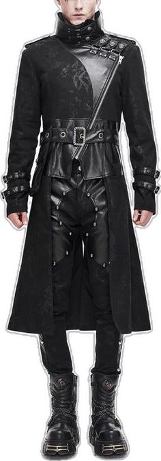 Fitted Alternative Outerwear With Rivets, Gothic Black Outerwear With Rivets, Gothic Riveted Outerwear For Cosplay, Gothic Rivets Outerwear For Cosplay, Black Rivets Outerwear For Halloween, Black Riveted Outerwear For Halloween, Black Riveted Outerwear For Cosplay, Black Riveted Outerwear For Alternative Fashion, Gothic Black Outerwear With Pockets