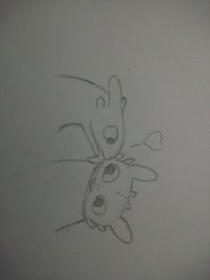 a drawing of two cartoon characters with one holding the other's head in his hands