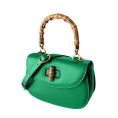 Green Shoulder Bag With Bamboo Handle For Shopping, Green Shoulder Bag With Bamboo Top Handle, Green Top Handle Shoulder Bag With Bamboo Handle, Green Bag With Bamboo Handle For Daily Use, On-the-go Shoulder Bag Satchel With Bamboo Handle, Crossbody Shoulder Bag With Bamboo Handle For Shopping, Trendy Shoulder Bag With Bamboo Handle, Bamboo Handle Shoulder Satchel, Daily Use Crossbody Bag With Bamboo Handle