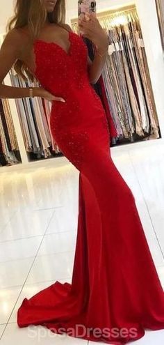 Debs Dresses Red, Mermaid Grad Dress, Red Debs Dresses, Red Hoco Dress Long, Tight Red Prom Dress, Red Grad Dresses, Red Ball Dresses, Red Prom Dress Inspiration, Red Grad Dress