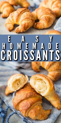 croissants with the words, easy homemade croissants on top