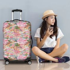 Ditch the ordinary at the airport and make your suitcase pop! Your luggage will stand out in the sea of look-alikes, so you can effortlessly spot your suitcase in the crowd. 🌟✈️ Pink Travel Bag With Luggage Sleeve, Pink Travel Bag For Trips, Rectangular Pink Travel Case, Pink Travel Bag With Luggage Sleeve For Weekend Trips, Pink Rectangular Luggage For Travel, Rectangular Pink Luggage For Travel, Pink Rectangular Travel Case, Pink Rectangular Cases For Trip, Pink Rectangular Case For Trip