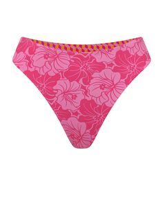 Perfect for those looking for a little bit of extra coverage. Our Mid Rise bottoms sit above your hips, and on or slightly under your belly button. Featured in our Palma print, a pink and orange geometric print, reversing to a two-toned pink floral. Printed Pink Bottoms For Vacation, Pink Printed Bottoms For Vacation, Pink Printed Vacation Bottoms, Vibrant Pink Bottoms For Vacation, Vibrant Pink Vacation Bottoms, Stretch Pink Beachwear Bottoms, Pink Printed Beach Bottoms, Pink Printed Bottoms For Swimming, Vibrant Fitted Pink Bottoms