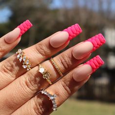 Neon Pink Crocodile 3D Print French Tip Reusable Salon Quality Etsy Pink Croc Nails, Soft Girl, Pink Nails, 3d Print, 3d Printing, The Incredibles