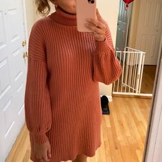 Nwt - I Got Sent 2 By Accident! Burnt Orange Sweater Dress, Burnt Orange Turtleneck, Orange Turtleneck, Orange Sweater Dress, Burnt Orange Sweater, Orange Sweater, Ribbed Sweater Dress, Ribbed Sweater, Burnt Orange