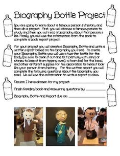 a poster with pictures of bottles and text on it that says,'bloopy bottle project '