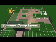 an aerial view of a tennis court with the words summer camp layout in front of it