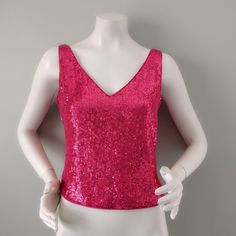 Fun And Flirty Sequin Tank. Subtle V In Front. A Great Pop Of This Season's It Color. Lined In Silk Chiffon. Very Similar To Oscar De La Renta (Second Photo). Perfect For Valentine's Day (V-Day). Brand New Without Tags (10/10). No Missing Sequins. Comes From A Smoke-Free Home. Brand: Banana Republic. Size: Xs. Bust: Up To 34". Length: 18". Fitted Pink Tank Top For Party, Pink V-neck Top With Sequins, Pink V-neck Tops For Party, Fitted V-neck Party Top, Fitted V-neck Tank Top For Party Season, Pink Sequined V-neck Top, Fitted Pink Sequin Top, Fitted Glamorous V-neck Tank Top, Fitted Glamorous Tops For Summer