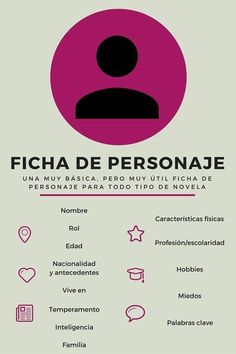 the spanish version of ficha de personae is shown in pink and grey colors