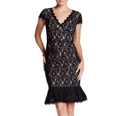 With a playful flounce hem and intricate lace patterning, this women's short sleeve sheath dress from Focus by Shani is perfect for any special occasion. Click on this WOMEN'S GUIDE to find the perfect fit and more! With a playful flounce hem and intricate lace patterning, this women's short sleeve sheath dress from Focus by Shani is perfect for any special occasion. Click on this WOMEN'S GUIDE to find the perfect fit and more! FEATURES Sheath silhouette Fully lined V-neck Zipper closure Short set-in sleeves Flounce hemFIT & SIZING 39-inch length from shoulder to hem Midi length hits below the kneeFABRIC & CARE Cotton, nylon Polyester lining Dry clean Imported Size: 12. Color: Black Nude. Gender: female. Age Group: adult. Lace Sheath Dress, Short Set, Dress Clothes For Women, Sheath Dress, Short Sets, Midi Length, Fabric Care, Gender Female, Age Group