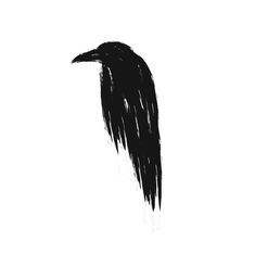 a drawing of a black bird on a white background