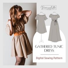 the gathered tunic dress sewing pattern