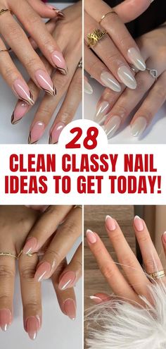 Save this pin for classy nail art inspiration that suits every nail shape, perfect for making a sophisticated statement. Elevate your nail game with these stunning ideas! #NailArt #FashionInspo #SophisticatedStyle Office Nails Classy, Office Nails, Spring Nail Designs