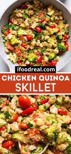 Chicken Quinoa Skillet Quinoa With Meat Recipes, Healthy Quinoa Casserole Recipes, What To Eat With Quinoa, Turkey Quinoa Skillet, Quinoa Main Dish Recipes, Quinoa And Zucchini Recipes, Italian Quinoa Recipes, Chicken With Quinoa Recipes, Vegetable Dense Meals