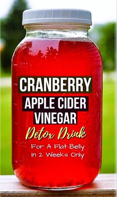 a jar of cranberry apple cider vinegar