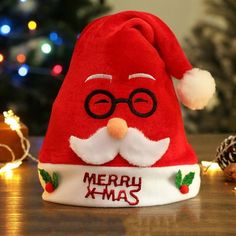 1PC Christmas Printed Soft Santa Hat Xmas Hat Christmas Hats Santa Cap For Christmas Party Christmas Cartoon Printed Hat Supplies Velvet Soft Thickening For Adult Features: Classic Christmas Decorations:The Christmas hats hat is perfect for most adult,santa hat is a women and men must-have for christmas,great gifts for friends and families.the Santa hat brings a nice atmosphere in the christmas,santa hat is christmas,xmas cosplay,Party,New Year,stage performance etc. Soft Comfortable:the santa h Holiday Photo Booth, Santa Cap, Party Cartoon, Classic Christmas Decorations, Christmas Props, Christmas Hats, Santa Claus Hat, Christmas Cartoons, Christmas Party Decorations