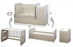 an image of a baby's room with furniture and bedding measurements for the crib