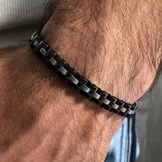 Handmade Adjustable Hematite Bracelet, Minimalist Men's Jewelry, Perfect Gift for Boyfriend, Stylish and Unique Handmade Wristband ❤️ Discover the perfect gift with our Handmade Adjustable Hematite Bracelet. This minimalist men's jewelry piece is stylish, unique, and ideal for boyfriends ❤️ 📌 Moda  products are guaranteed to have genuine and certified stones. Reading the energies of the stones before purchasing will provide you with more effective benefits. ❤️ Hematite Stone: Hematite stone is Casual Adjustable Black Chain Bracelet, Casual Black Adjustable Chain Bracelet, Trendy Adjustable Black Chain Bracelet, Trendy Black Adjustable Chain Bracelet, Handmade Adjustable Stainless Steel Bracelets, Modern Adjustable Bracelet Wristband, Modern Adjustable Wristband Bracelet, Black Stainless Steel Friendship Bracelets, Casual Stainless Steel Braided Bracelet As Gift