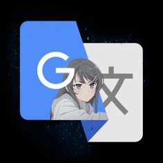 the logo for google x with an anime character