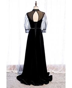 Buy elegant long black evening dress with illusion neckline sheer sleeves at affordable price online. Free shipping and pro custom service since 2009. Black Evening Dress With Sheer Bodice For Banquet, Black Floor-length Dress With Illusion Neckline, Black Dress With Sheer Sleeves For Prom Season, Black Long Sleeve Evening Dress With Illusion Neckline, Black Sheer Back Evening Dress For Prom, Fitted Black Evening Dress With Illusion Neckline, Black Prom Dress With Sheer Back, Black Long Sleeve Evening Dress With Lace Sleeves, Black Dress With Sheer Back For Prom