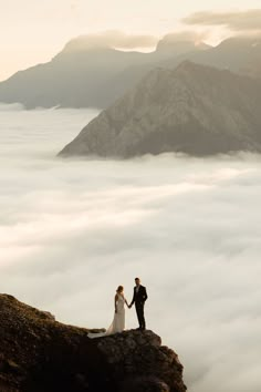 mountain elopement in banff alberta Married In The Mountains, Wedding On A Mountain, Mountain Top Elopement Photography, Wedding Photoshoot Mountain, Banff Wedding Photos, Elopement Photography Mountains, Elopement Canada, Banff Photoshoot, Vancouver Mountains