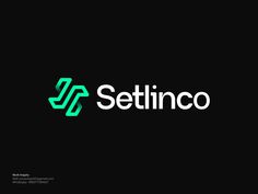 the logo for seltinco is shown on a black background with green and white letters