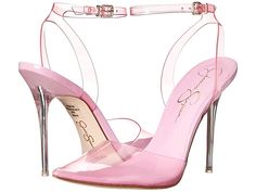 Jessica Simpson Pirrie - Women's Shoes : Blossom Pink : Strut your sexy side in the Jessica Simpson Pirrie featuring a classic pointed pump with transparent buckle closures and toe caps. Available in two color options. Constructed of PVC (polyvinyl chloride) with adjustable ankle strap. Synthetic upper, lining and insole. Synthetic rubber outsole. Heel height: 4 (inches). Imported. Weight of footwear is based on a single item, not a pair. Jessica Simpson Shoes 2022, Navy Blue Pumps, Jessica Simpson Collection, Yellow Pumps, Jessica Simpson Heels, Night Style, Blue Suede Shoes, Round Toe Pumps, Heels High