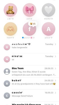 an iphone screen with different types of stickers on the phone, including hearts and bows