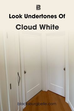 an open door with the words look undertones of cloud white