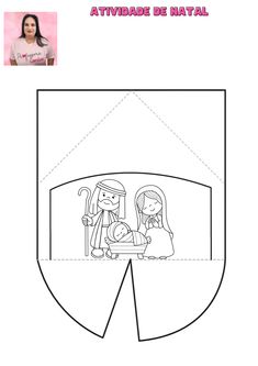 a paper cut out of the shape of a nativity scene with an image of mary and jesus