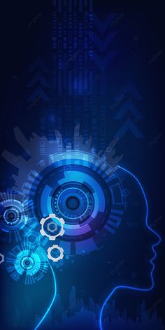 the silhouette of a person's head with gears coming out of it and an abstract background