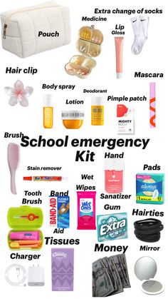 the contents of an emergency kit are shown in this graphic above it's description