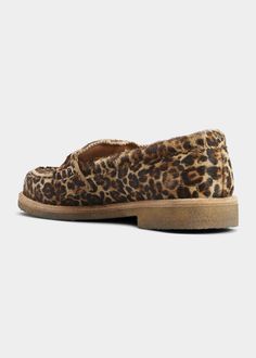 Golden Goose Jerry Leopard Penny Loafers - Bergdorf Goodman Leopard Print Leather Loafers For Fall, Fall Leopard Print Leather Loafers, Penny Loafers, Golden Goose, Bergdorf Goodman, Top Designers, Penny, Tops Designs, Loafers