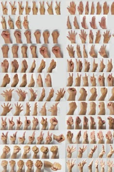 multiple images of hands and fingers with different angles, all showing the same hand gestures