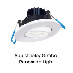 the adjustable / gimbal recessed light is available in various sizes and colors