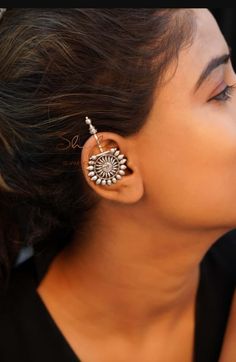 Oxidised Ear Cuffs, Oxidised Jewellery Earrings, Accesories Jewelry, Antique Jewelry Indian, Silver Jewelry Design, Jewelry Fashion Trends