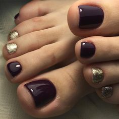 Gold Toe Nails, Gel Pedicure, Nagellack Trends, Toe Nail Color, Pretty Toe Nails, Summer Toe Nails, Cute Toe Nails, Colorful Nail