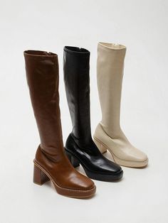 70s Boots, High Boots Outfit, Brown Knee High Boots, Professional Shoes, Gogo Boots, Free People Shoes, W Concept, Long Boots