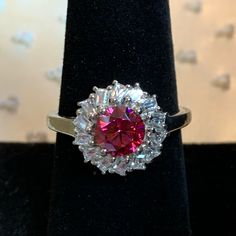 Beautiful Genuine Swarovski Red And White Floral Ring. Set In Platinum Over .925 Sterling Silver. Tgw 3.70 Carats. Ring Is Size 9. Comes New In Box For Safekeeping And Gift Giving. Nwt Red Cluster Diamond Ring With Brilliant Cut, Classic Red Cluster Diamond Ring, Cluster Ruby Ring With Diamonds, Classic Red Cluster Ruby Ring, Classic Red Ruby Cluster Ring, Red Cluster Diamond Rings, Red Diamond Cluster Ring With Halo Setting, Red Cluster Rings With Brilliant Cut, Elegant Red Ruby Cluster Ring