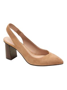 Block-Heel Slingback Pump | Banana Republic Insole Design, Walk In My Shoes, Popsugar Fashion, All About Shoes, Pump Dress, Professional Outfits, Slingback Pump, Inspiration Board, Nice Shoes