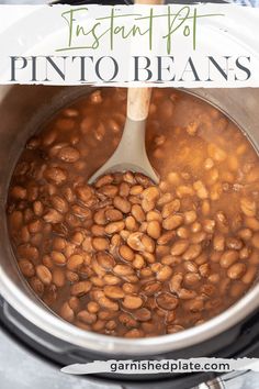 instant pot pinto beans recipe with text overlay