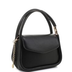 PRICES MAY VARY. Dimensions - 8"L x 3.9"W x 5.5"H, 3.25"drop handle/ Optional chain decorated shoulder strap/ Faux-leather material/ Gold-tone hardware/ Closure - flap with magnetic snap/ Womens Girls Small Vegan Leather Top-Handle Satchel Clutch Purse Crossbody Bag Purse Crossbody, Black Shoulder Bag, Hobo Handbags, Clutch Purse, Leather Top, Leather Material, Luggage Bags, Purses Crossbody, Top Handle