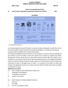 a document with information about the different types of items in french, english and spanish