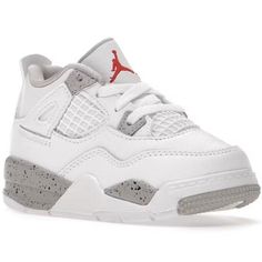 Nike Air Jordan 4 Retro TD ‘White Oreo’ - BQ7670-100 Colorway -WHITE/FIRE RED-TECH GREY-BLACK Toddler/Baby - Size 4C NEW WITH BOX Product Description The Air Jordan 4 Retro White Oreo (2021) (TD) is the toddler sizing of the Summer 2021 Air Jordan 4 release in a ‘White Oreo’ colorway. This sneaker features a white tumbled leather upper with hits of Tech Grey on the speckled eyelets, heel branding, and inner liner. Other upper details include Fire Red Jumpman branding on the tongue, white laces, and the signature netting on the tongue and quarter panel. Rounding out the design is a Tech Grey midsole with black speckles and a white/grey treaded outsole. White Air Jordan 4 Sport Shoes, White Sporty Air Jordan 4 For Sports, White Air Jordan 4 Sporty Breathable, White Low-top Air Jordan 4 Breathable, White Breathable Air Jordan 4 Low-top, White Low-top Breathable Air Jordan 4, White Breathable Low-top Air Jordan 4, Sporty White Air Jordan 4 Breathable, Casual White Air Jordan 4 For Streetwear