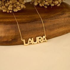 It is a 3D personalizable name necklace made of real 925 sterling silver. 💫 Enjoy customized elegance with our Gold Plated 3D Bubble Name Necklace, which is expertly made of 925 silver for long-lasting durability. Each delicate balloon charm is the ideal accent for every occasion since it embodies the essence of subtle refinement. ✨Put your name or a special word on it to make it a treasured piece of personalized jewelry that expresses your individual flair. With each piece in our Personalized Sterling Silver Name Necklace For Birthday Gift, Silver Custom Necklace With Name For Her, Custom Name Sterling Silver Necklace For Her, Sterling Silver Name Necklace For Her, Customized Sterling Silver Initial Pendant Name Necklace, 3d Balloon, Personalized Silver Jewelry, Balloon Necklace, Block Letters