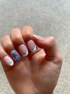 Cute Short Nail Inspo 2024, Nail Designs Christmas Short, Cute Birthday Short Nails, Greece Nail Inspo Almond, Obx Inspired Nails Acrylic, Nail Ideas For Mexico, Cute Greece Nails, Puerto Vallarta Nails, Summer Nails Navy Blue