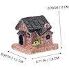 a small house with a green ball in the front yard and measurements for it's size