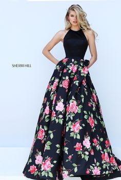 Sherri Hill 50333 Floral Evening Dresses, Prom Dresses 2016, Prom Girl, Grad Dresses, Maxi Robes, Sherri Hill, Dress Prom, Gorgeous Gowns, Black And Pink