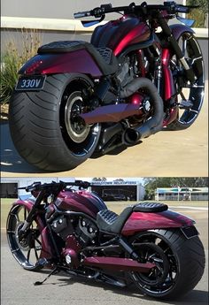 two pictures of the same motorcycle in different colors